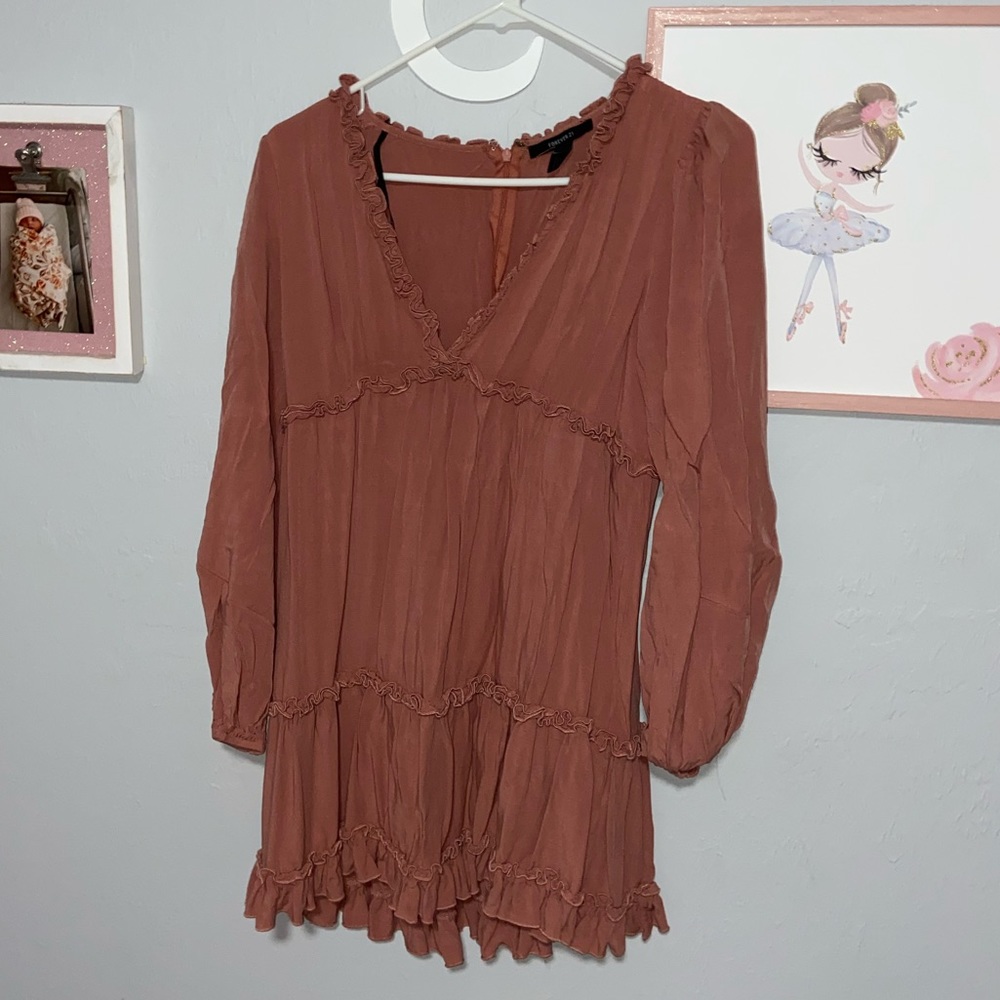 Long sleeve Short Mauve Dress - Forever 21 Size M